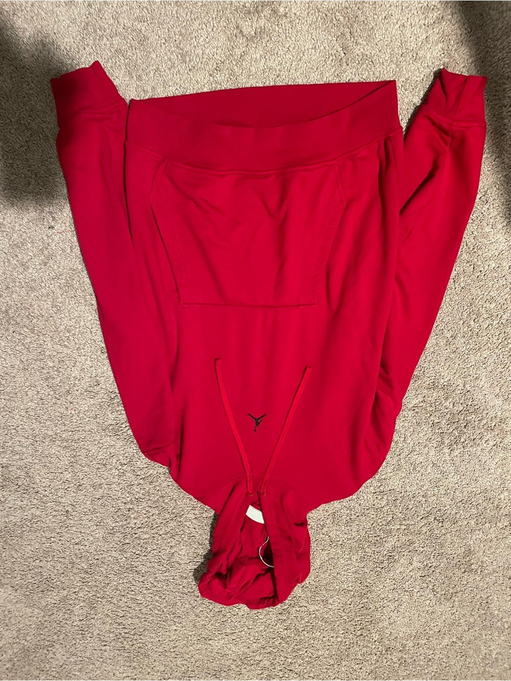 Jordan Red Hoodie with Subtle Jumpman
